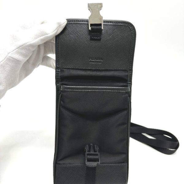 5 Prada Plate Case Smartphone Shoulder Bag Black