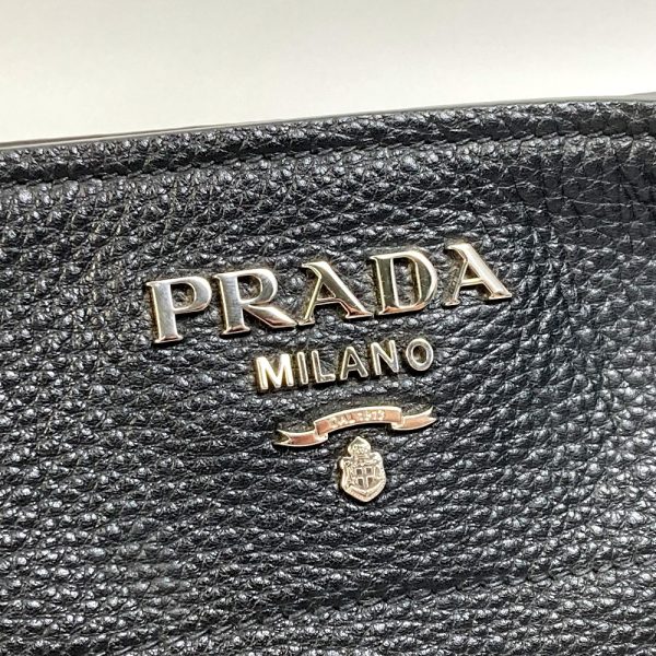 5 Prada Vitello Dyno Bucket Diagonal Shoulder Bag Black