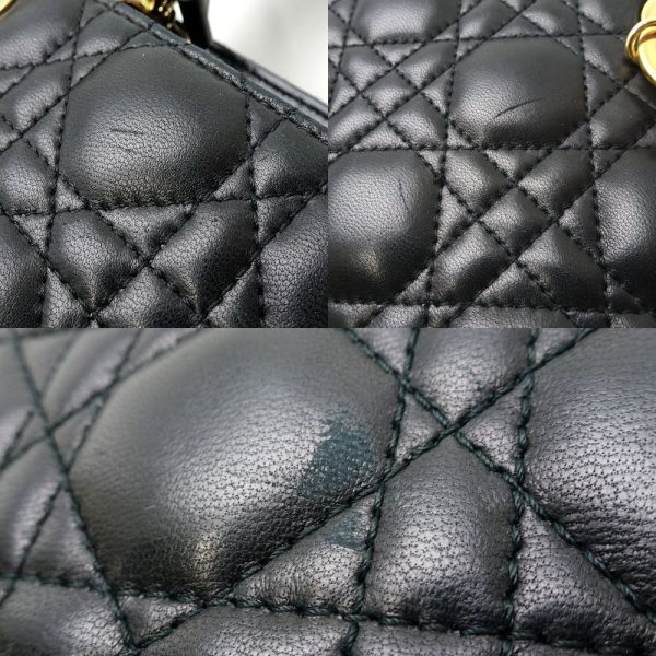 5 Christian Dior Large 2way Bag Cannage Lambskin Black