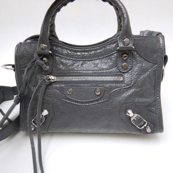 5 Balenciaga Classic Mini City Handbag Dark Gray