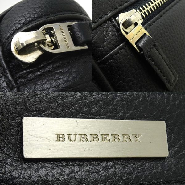 5 Burberry Shoulder Bag Clutch Leather Black