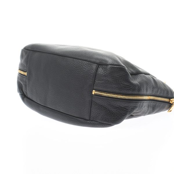 5 Prada Shoulder Bag Gold Hardware Leather Black