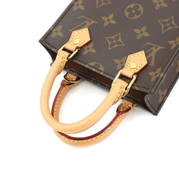 5 Louis Vuitton Monogram Petit Sac Plat 2 Way Hand Shoulder Bag Brown