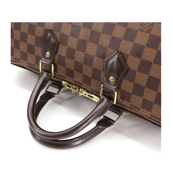 5 Louis Vuitton Damier Speedy 35 Hand Bag Ebene Brown Gold Hardware