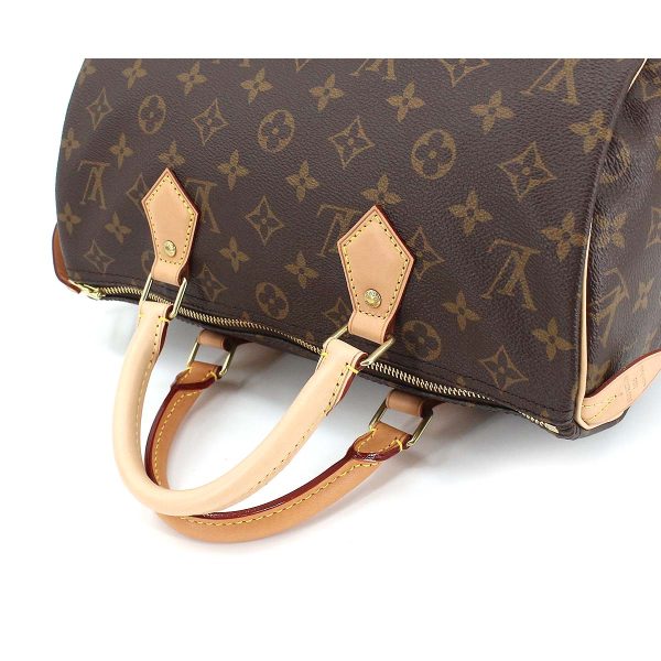 5 Louis Vuitton Monogram Speedy 30 HandBag Brown Gold Hardware