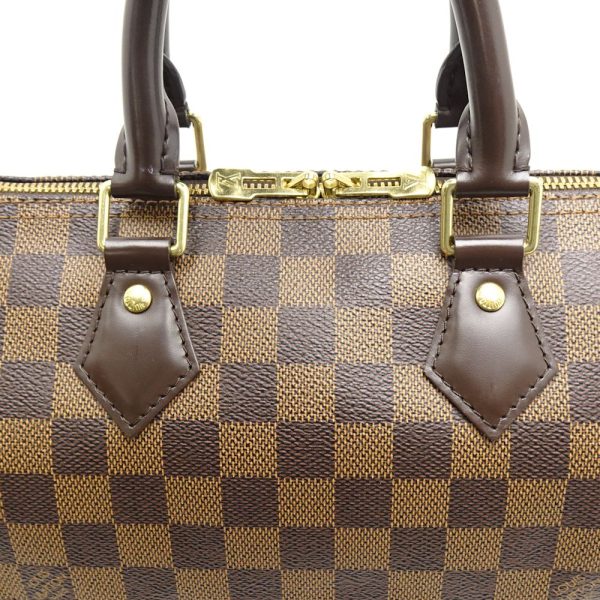 5 Louis Vuitton Damier Speedy Bandouliere 25 Ebene Boston Bag Brown