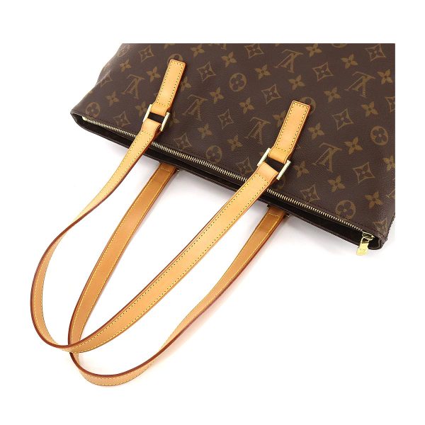 5 Louis Vuitton Monogram Cabas Mezzo Tote Bag Brown Gold Metal Fittings