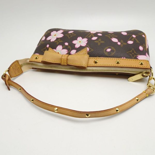 5 Louis Vuitton Cherry Blossom Pochette Accessoire Accessory Pouch Brown