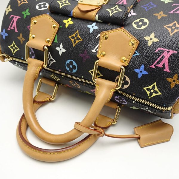 5 Louis Vuitton Multicolor Speedy 30 Noir Boston Bag Black