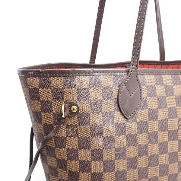 5 Louis Vuitton Damier Neverfull MM Series Tote Bag Brown