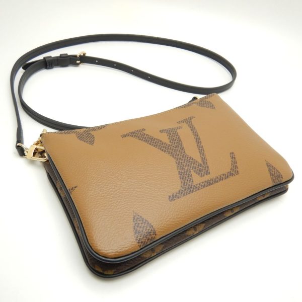 5 Louis Vuitton Monogram Pochette Double Zip Diagonal Shoulder Brown