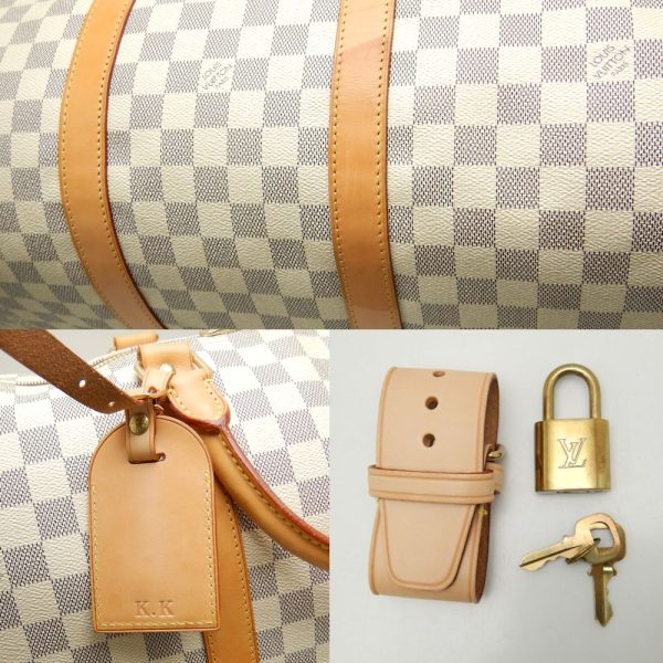 5 Louis Vuitton Damier Azur Keepall 50 Boston Bag