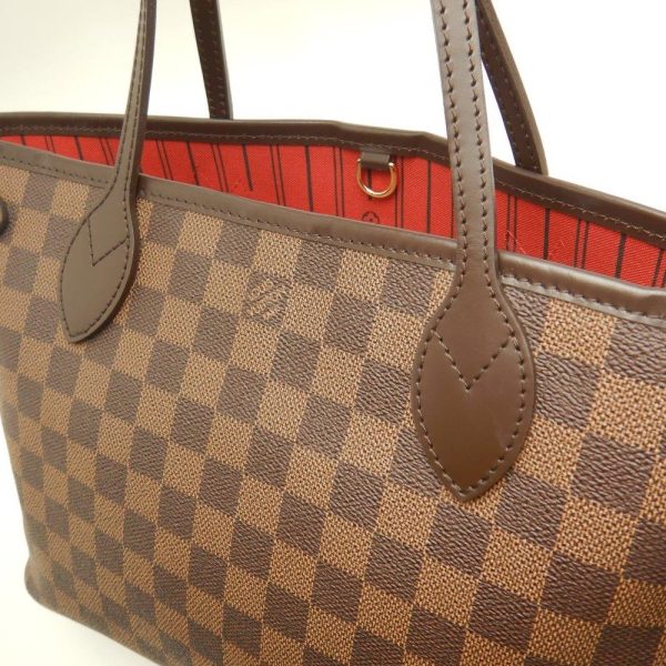 5 Louis Vuitton Damier Neverfull PM Ebene Tote Bag Brown