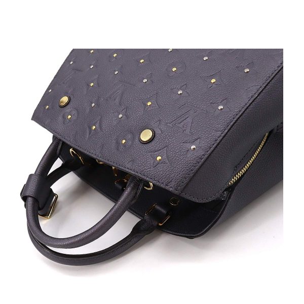 5 Louis Vuitton Emplant Montaigne BB Shoulder Bag Leather Silver Studs Black