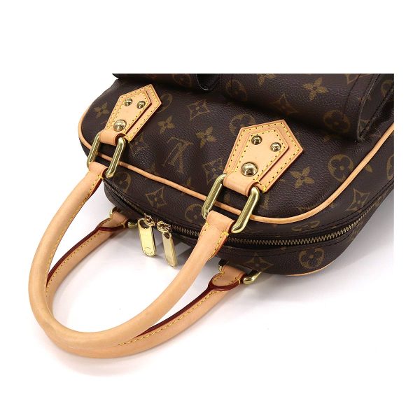 5 Louis Vuitton Monogram Manhattan PM Hand Bag Brown Gold Hardware