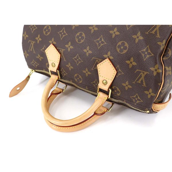 5 Louis Vuitton Monogram Speedy 30 HandBag Brown Gold Hardware