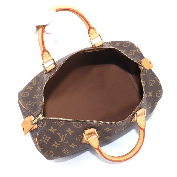 5 Louis Vuitton Monogram Speedy 35 Hand Bag Brown Gold Hardware