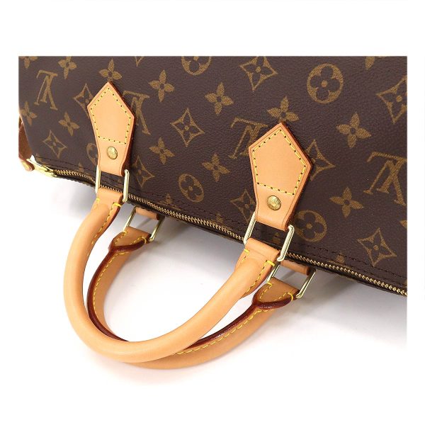 5 Louis Vuitton Monogram Speedy 30 Hand Bag Brown Gold Hardware