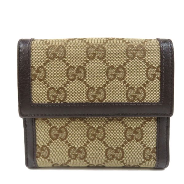 55118029 2 Gucci Hook GG Bi fold Wallet With Coin Purse Canvas Leather Ladies