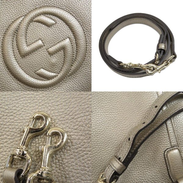 55205002 8 combine Gucci Soho 2way Shoulder Bag Leather Beige