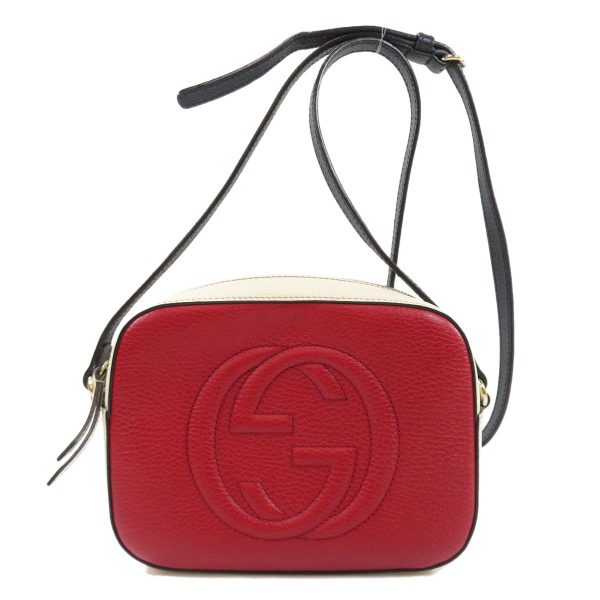 55214121 1 Gucci Soho Interlocking Shoulder Bag Leather Red