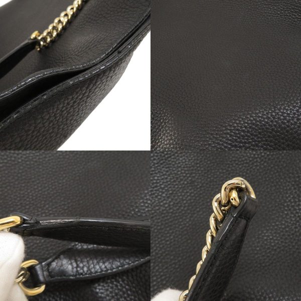 55427014 17 combine Gucci Soho Chain Bag Interlocking G Tote Bag Leather Black