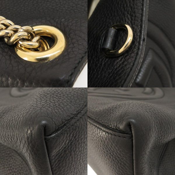 55427014 21 combine Gucci Soho Chain Bag Interlocking G Tote Bag Leather Black