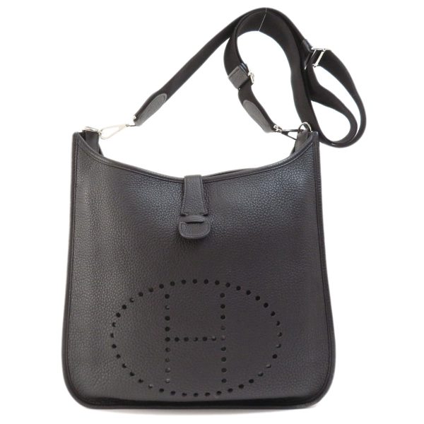 55514143 1 Hermes Evelyn 3 Black Silver Hardware Shoulder Bag Togo