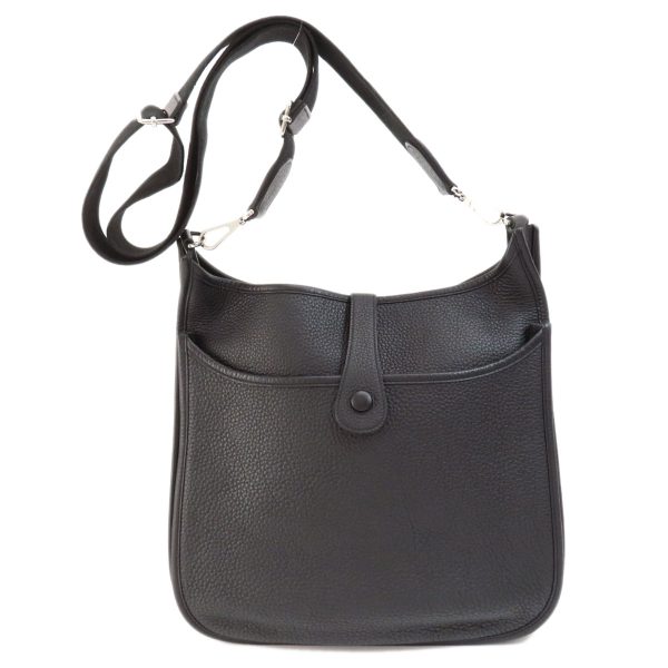 55514143 2 Hermes Evelyn 3 Black Silver Hardware Shoulder Bag Togo