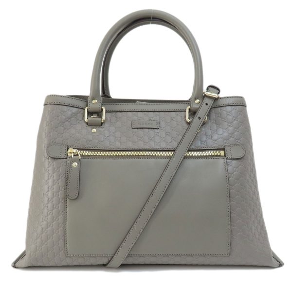 55514354 1 Gucci Microsima GG Outlet 2way Tote Bag Leather Gray