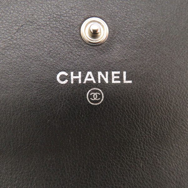 55605023 6 Chanel Cocomark Long Wallet Coin Purse Caviar Skin Black