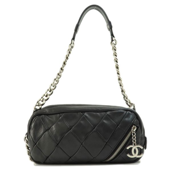 55608003 1 Chanel Matelasse Silver Hardware Handbag Lambskin Black