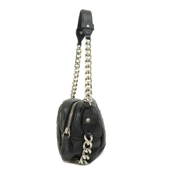 55608003 3 Chanel Matelasse Silver Hardware Handbag Lambskin Black