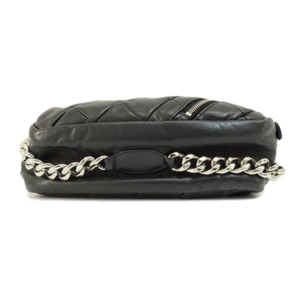 55608003 4 Chanel Matelasse Silver Hardware Handbag Lambskin Black
