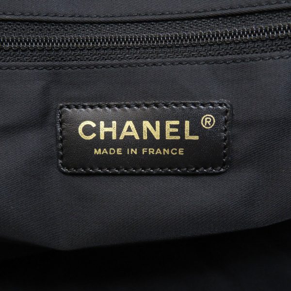 55608007 6 Chanel New Travel Line PM Tote Bag Nylon Jacquard Black