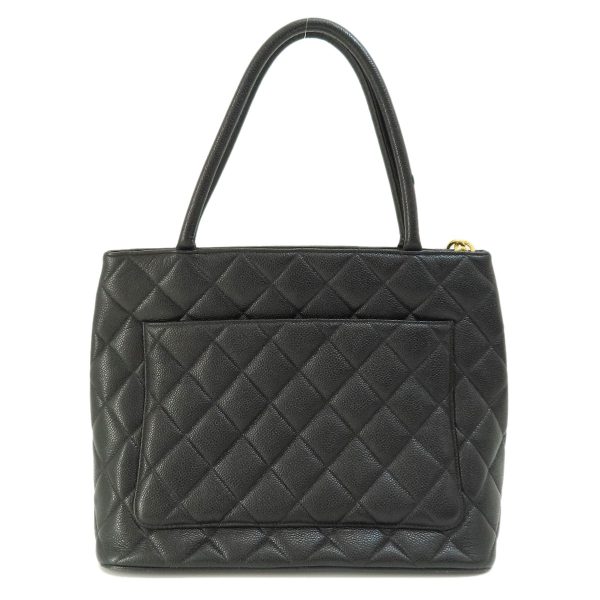 55714007 2 Chanel Tote Gold Metal Fittings Caviar Skin Black