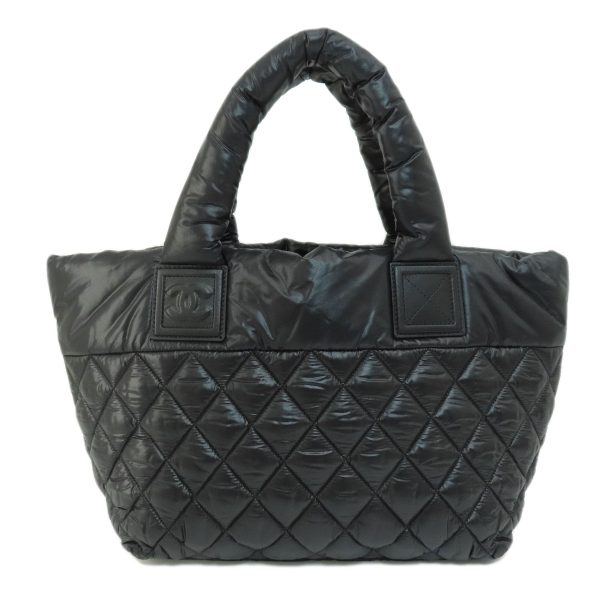 55714095 2 Chanel Coco Coon Tote Handbag Nylon Material Black