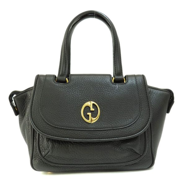 55714587 1 Gucci GG Detail Calf Leather Shoulder Bag Black