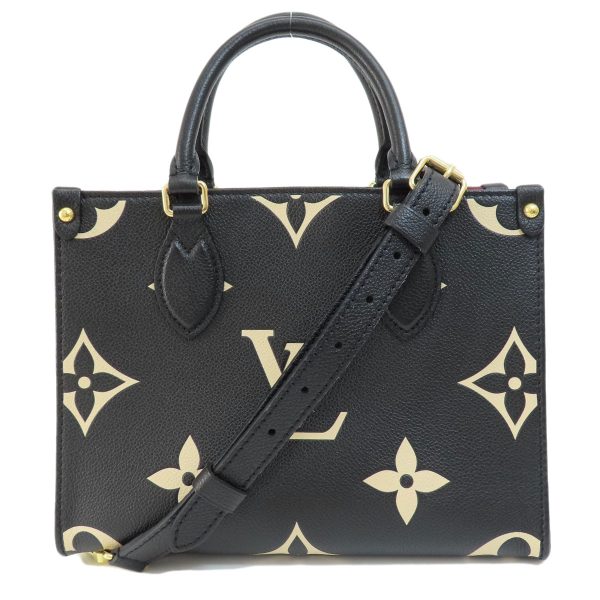 55719047 1 Louis Vuitton On The Go PM Black Beige Handbag Amplant Monogram