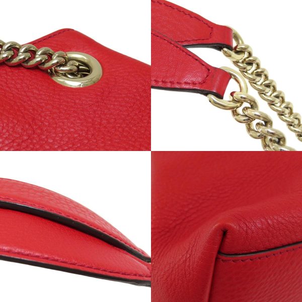 55719050 15 combine Gucci Chain Shoulder Soho Tote Bag Leather Red