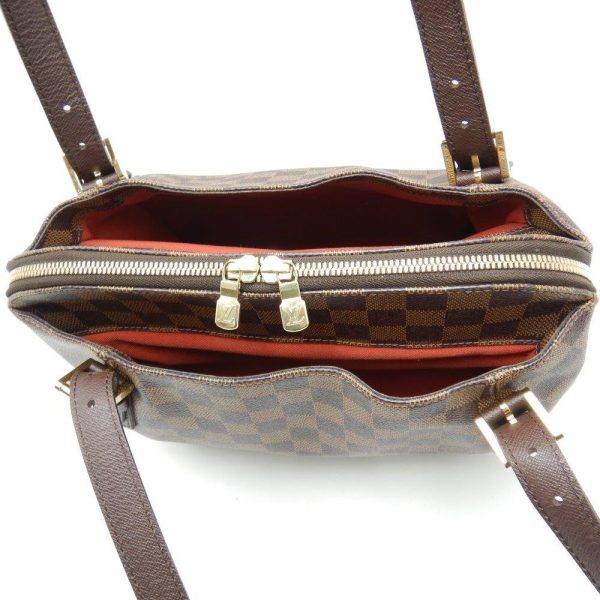 6 Louis Vuitton Damier Belem MM Ebene Shoulder Tote Brown