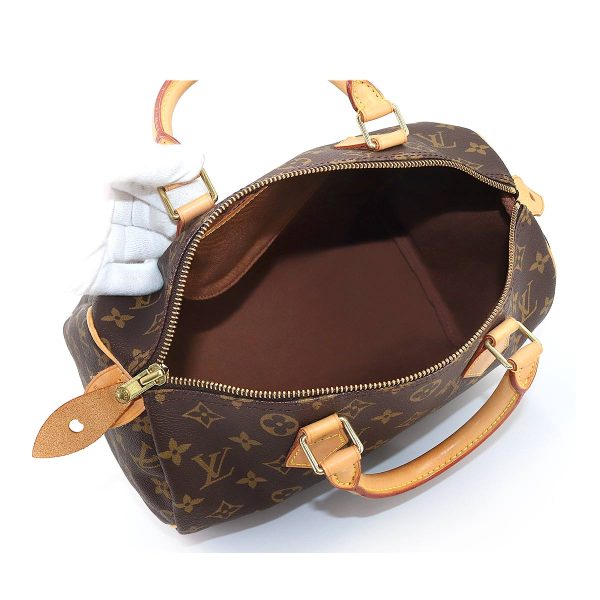 6 Louis Vuitton Monogram Speedy 30 Hand Bag Brown Gold Hardware