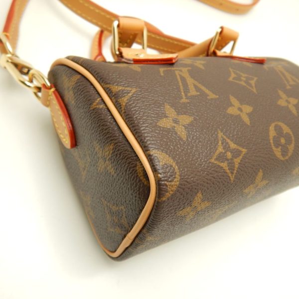 6 Louis Vuitton Monogram Nano Speedy Handbag Brown