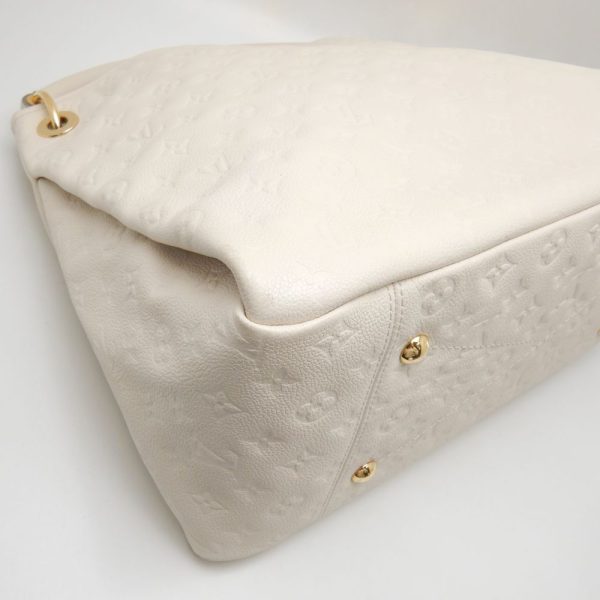 6 Louis Vuitton Artsy MM Shoulder Bag Emplant Neige White