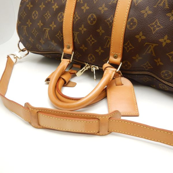 6 Louis Vuitton Monogram Keepall Bandouliere 45 Boston Bag Brown