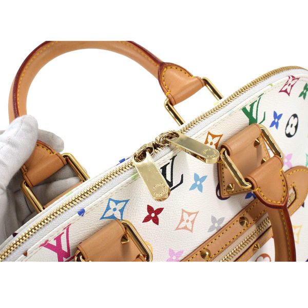 6 Louis Vuitton Monogram Multicolor Alma HandBag White