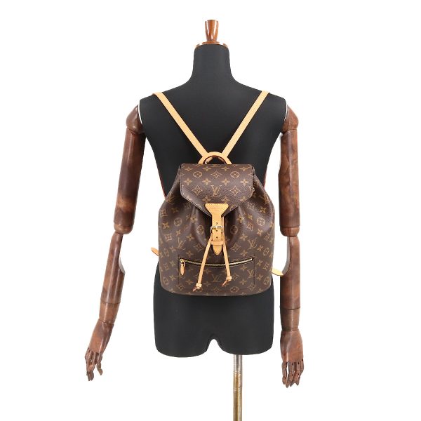 6 Louis Vuitton Monogram Montsouris Backpack Rucksack Brown Rfid Gold Hardware