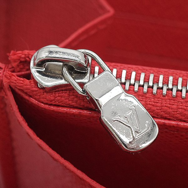 6 Louis Vuitton Zippy Wallet Round Zipper Epi Coquelicot Silver