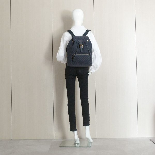 6 Louis Vuitton Montsouris GM Backpack Rucksack Tst Blue Navy