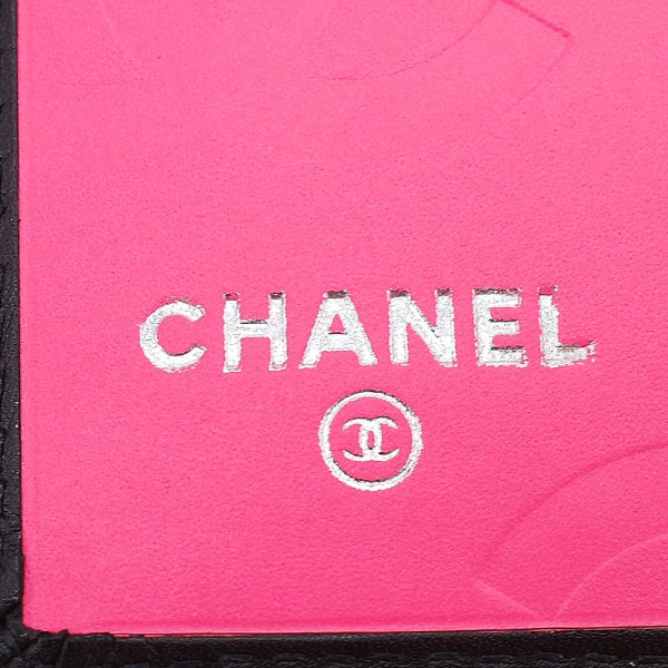 6 Chanel Cambon Line Long Wallet Black White Pink